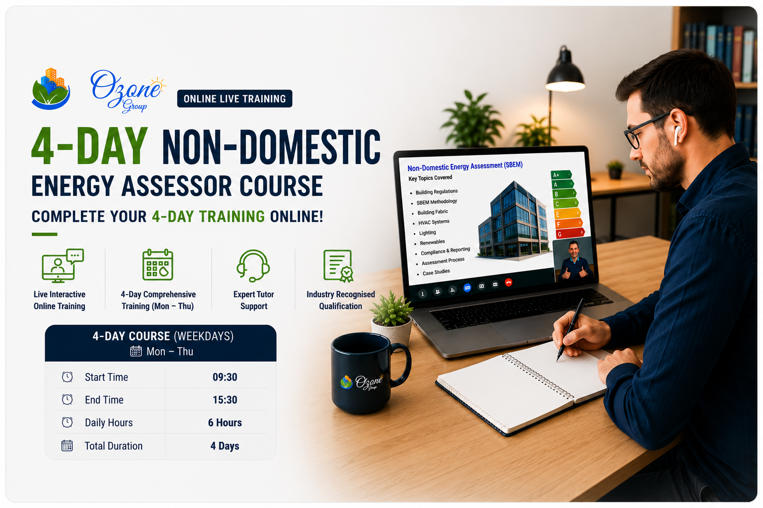 Commercial Energy Assessor 4 Day Online Course (Live Session)
