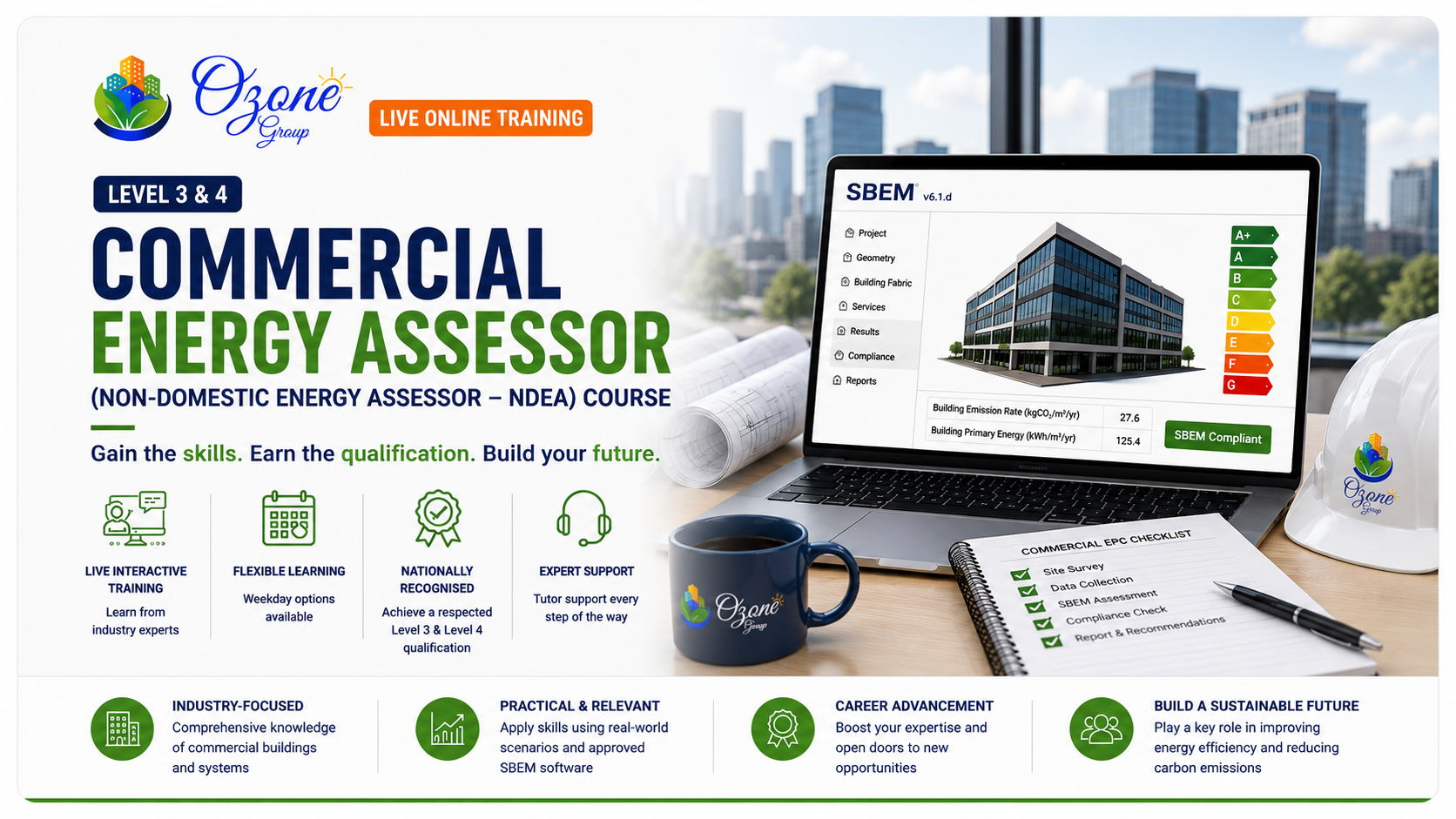 Level 3 & 4 Commercial Energy Assessor (Non-Domestic Energy Assessor – NDEA) Course | Live Online Training